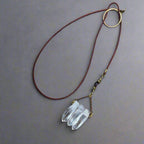 Quartz Lariat Leather & Brass - Talisman | Handmade by Blackbird & Sage