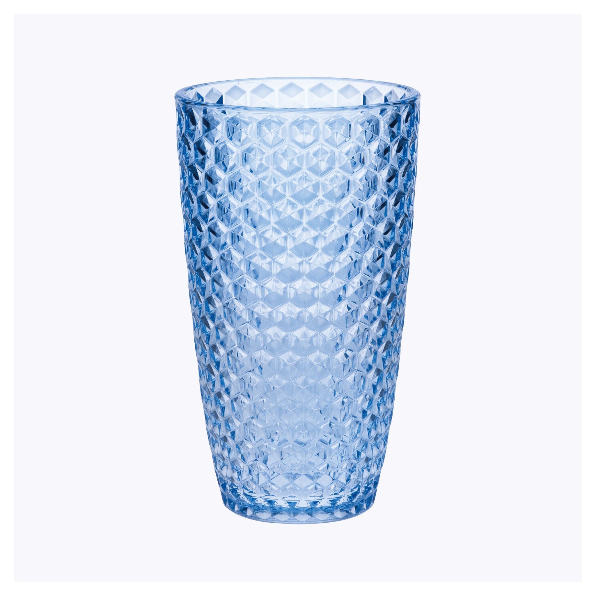 Four Cobalt Blue Geometric Acrylic Highball Glass