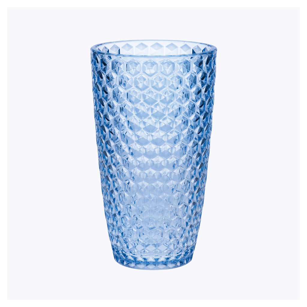 Four Cobalt Blue Geometric Acrylic Highball Glass