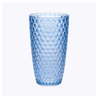Four Cobalt Blue Geometric Acrylic Highball Glass