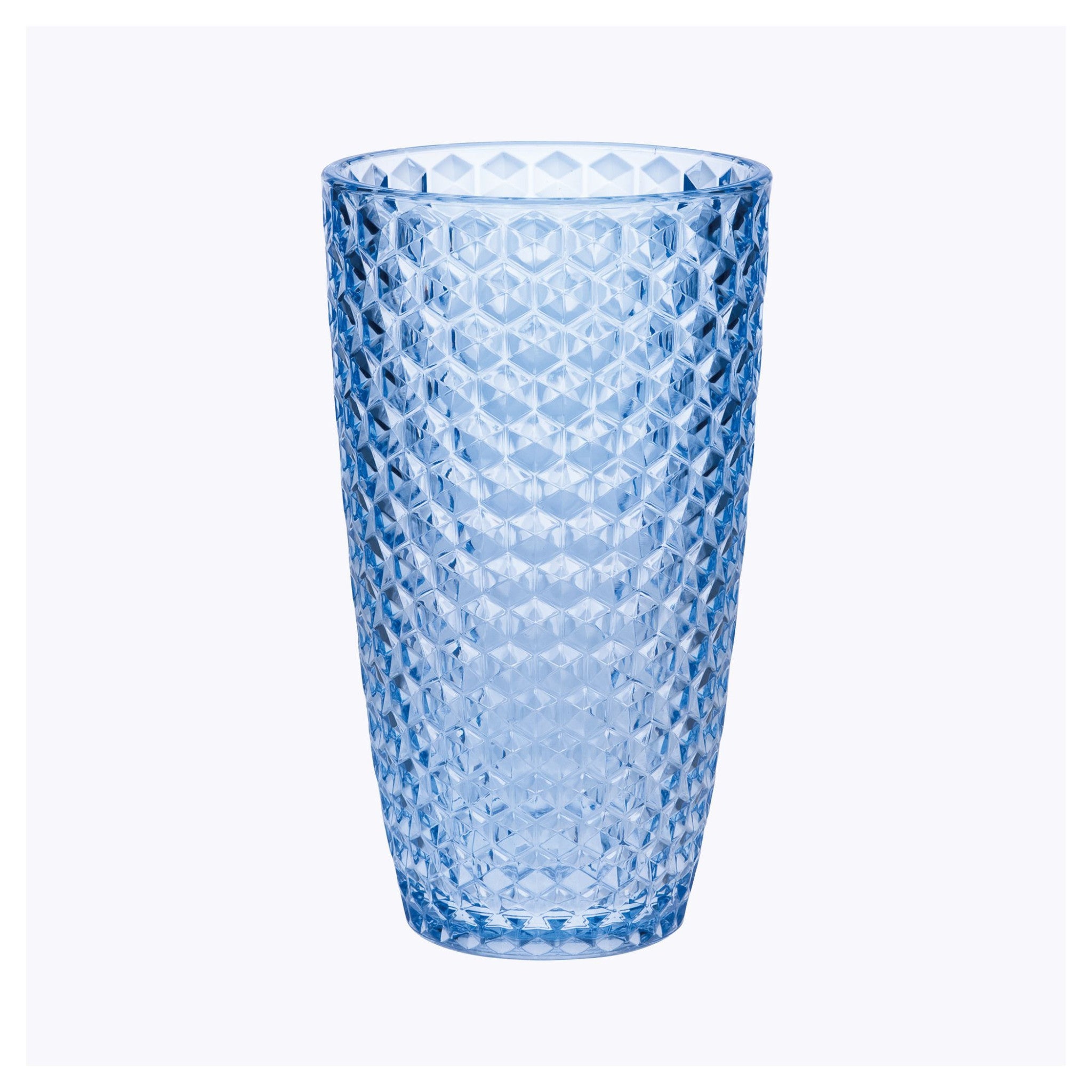 Four Cobalt Blue Geometric Acrylic Highball Glass