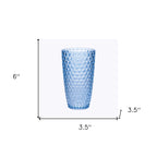 Four Cobalt Blue Geometric Acrylic Highball Glass