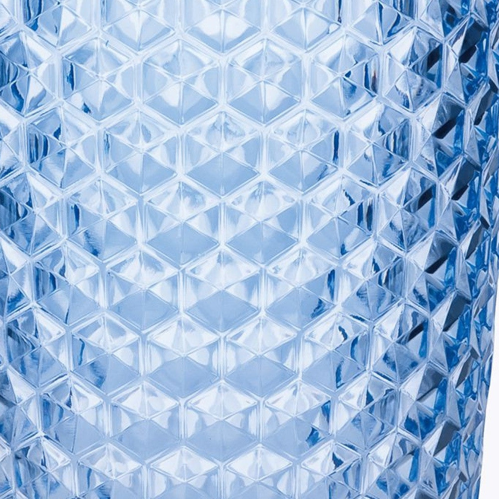 Four Cobalt Blue Geometric Acrylic Highball Glass