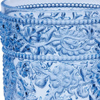 Four Cobalt Blue Paisley Acrylic Stemless Highball Glass