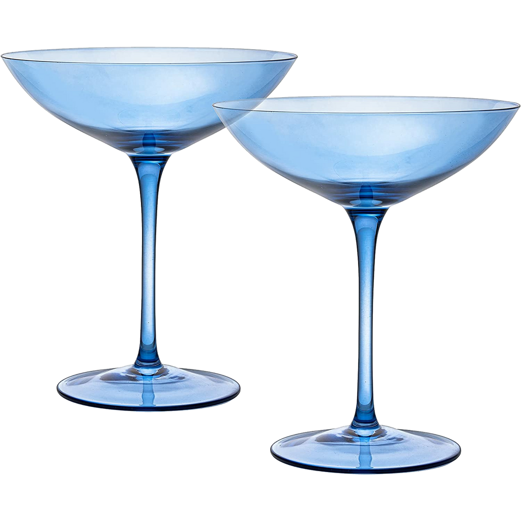 Cobalt blue Champagne coupes
