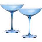 Cobalt blue Champagne coupes