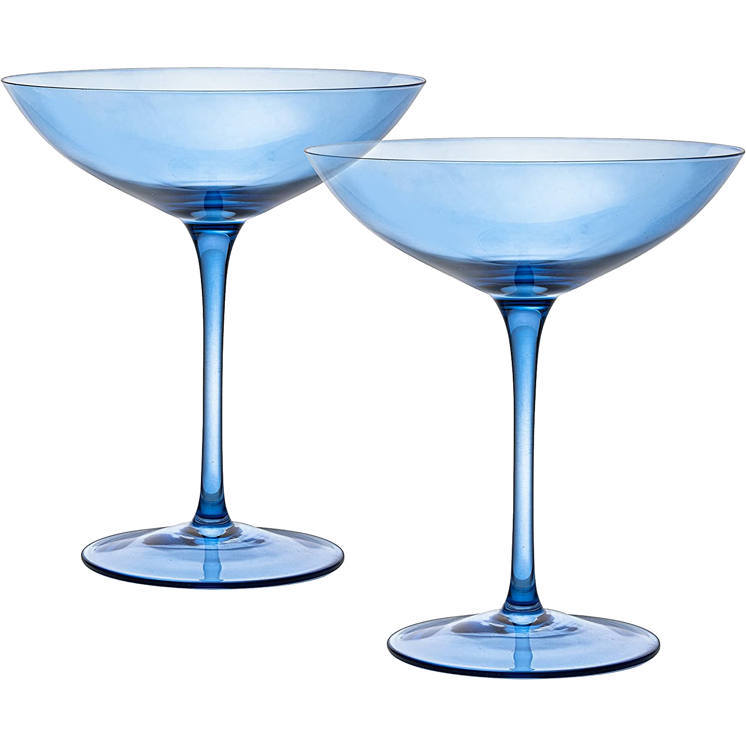 Cobalt blue Champagne coupes