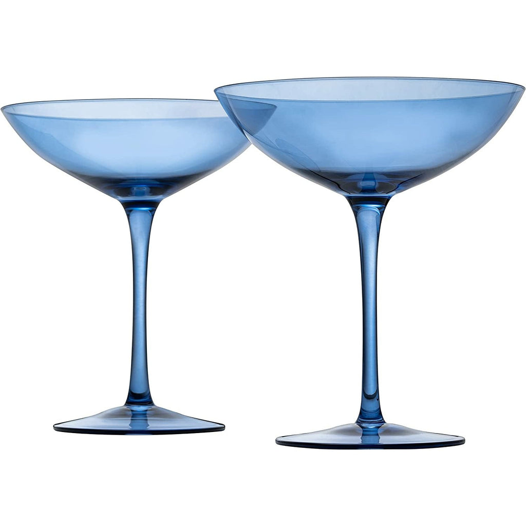 Cobalt blue Champagne coupes