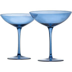 Cobalt blue Champagne coupes