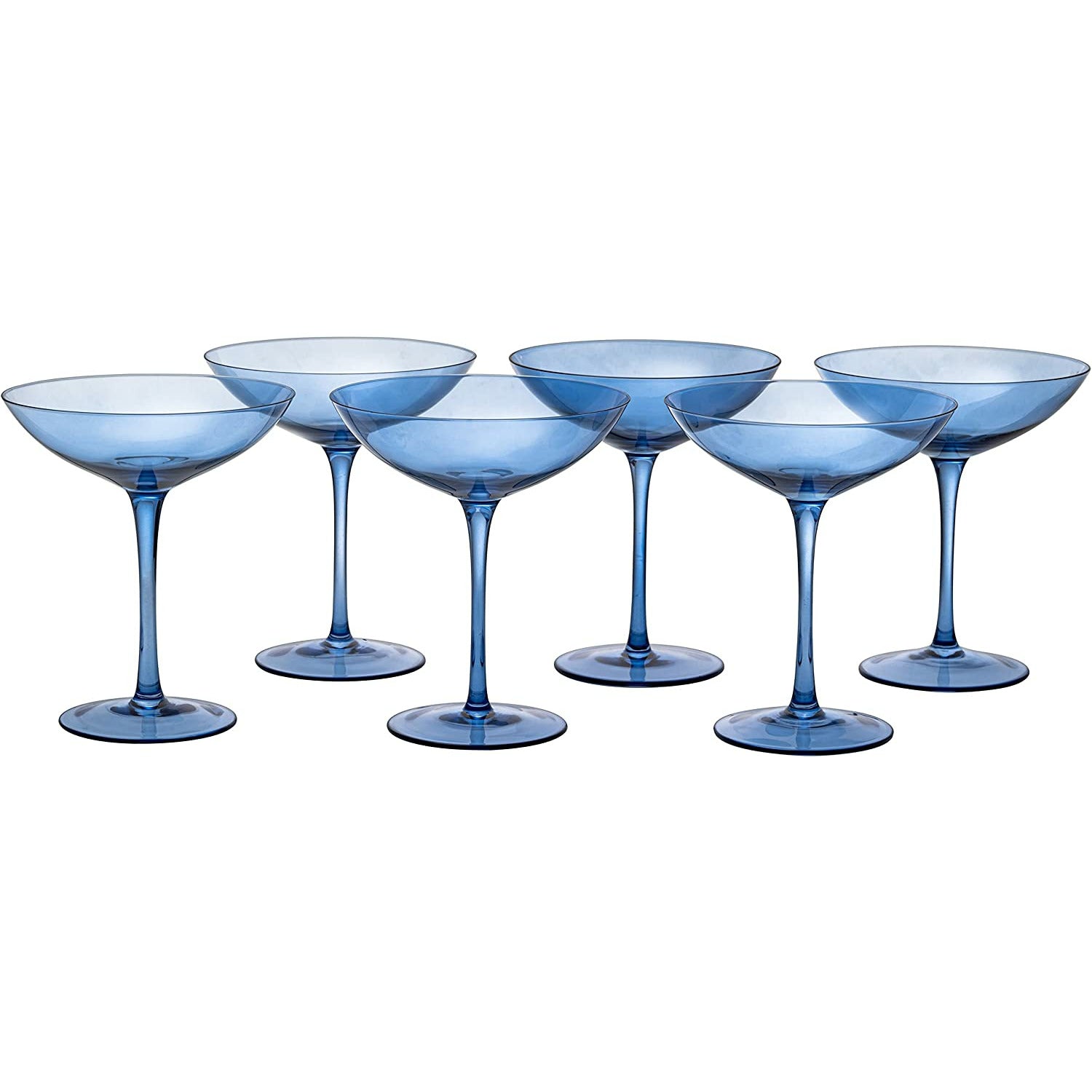Cobalt Blue Champagne Coupe Set of 6