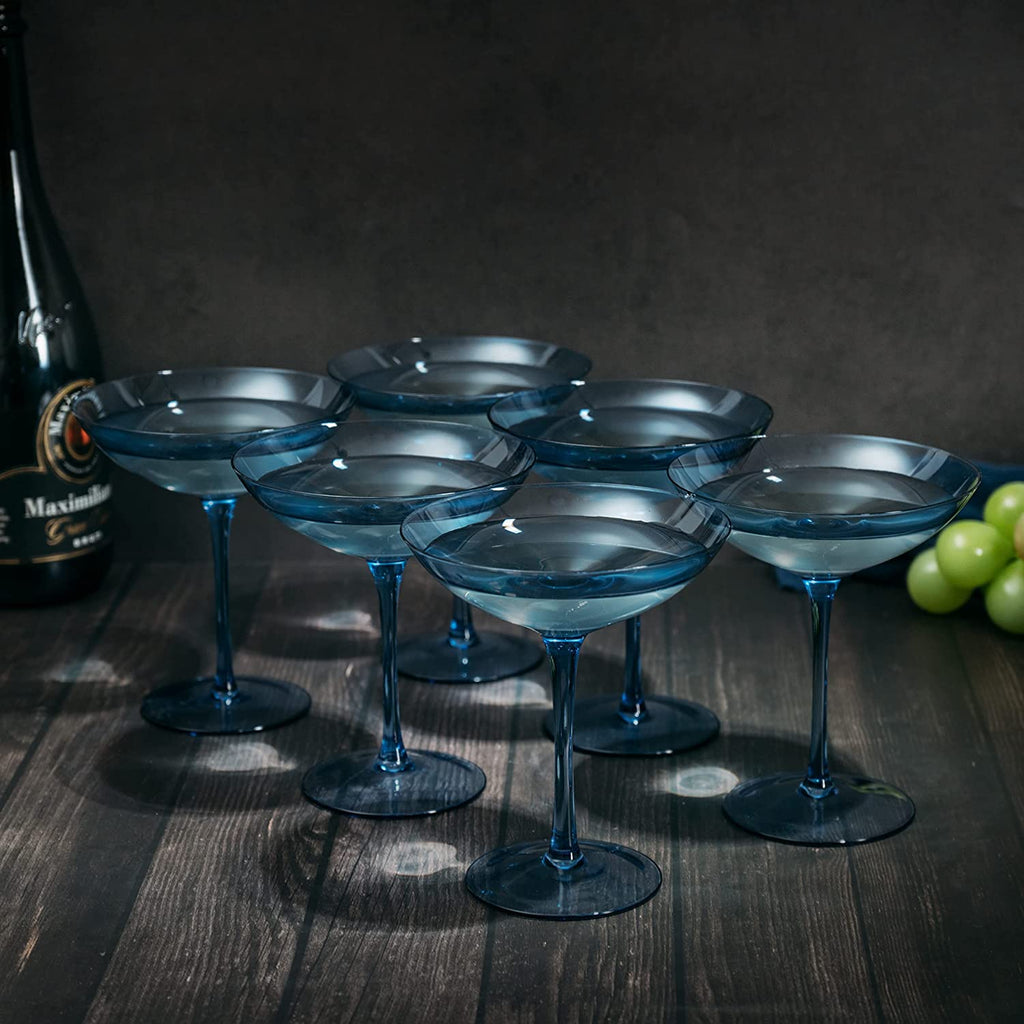 Cobalt Blue Champagne Coupe Set of 6