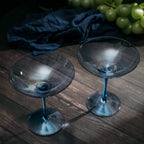 Cobalt blue Champagne coupes