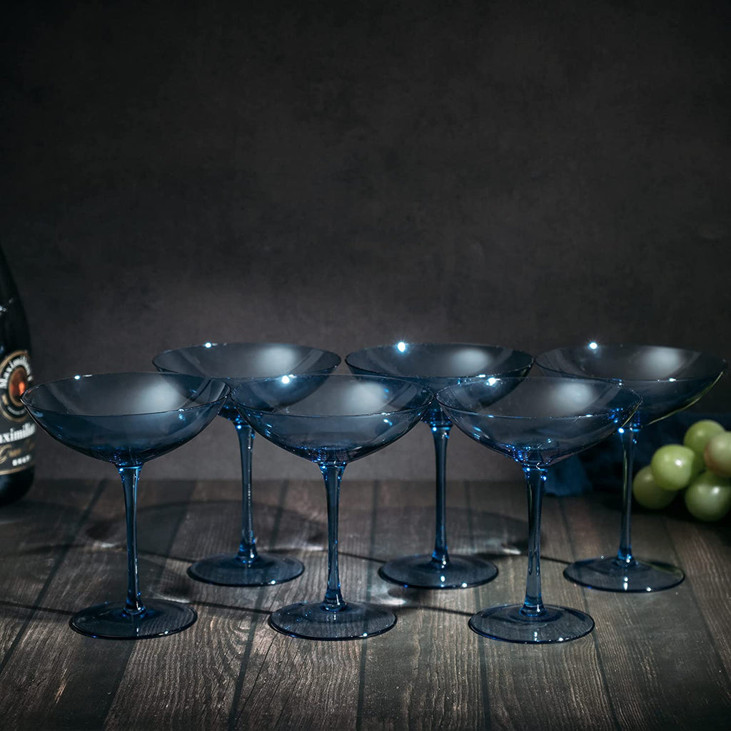 Cobalt Blue Champagne Coupe Set of 6