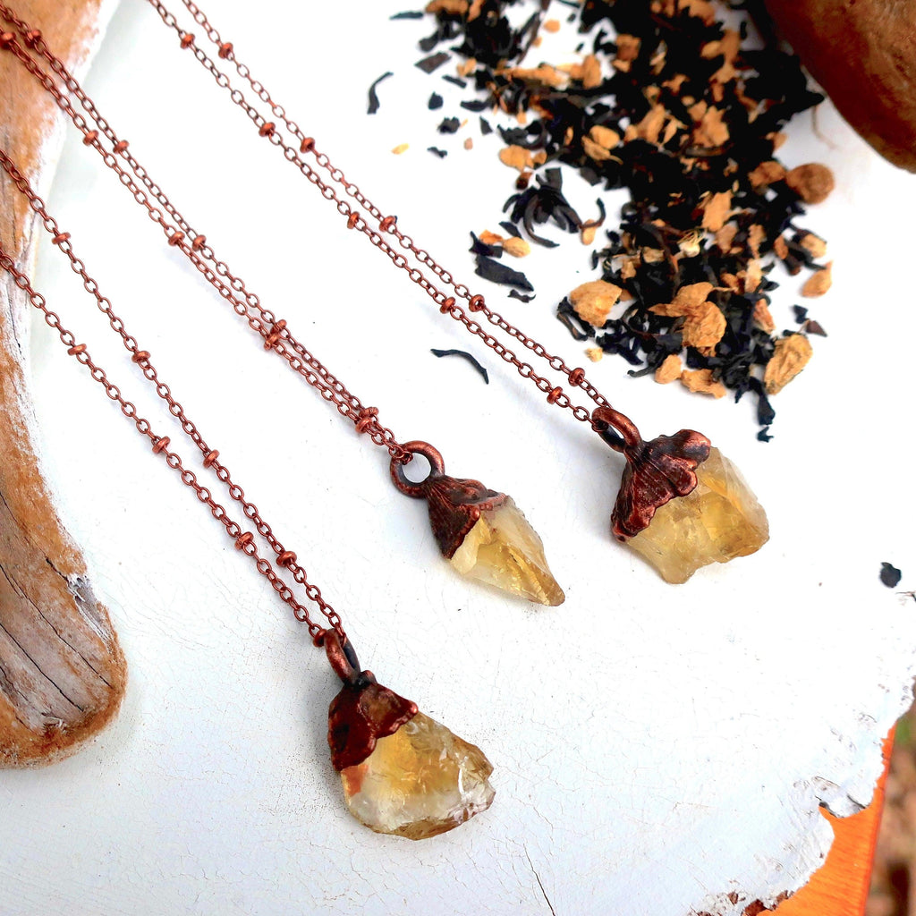 Copper Citrine Necklace - Abundance | Handmade by Blackbird & Sage