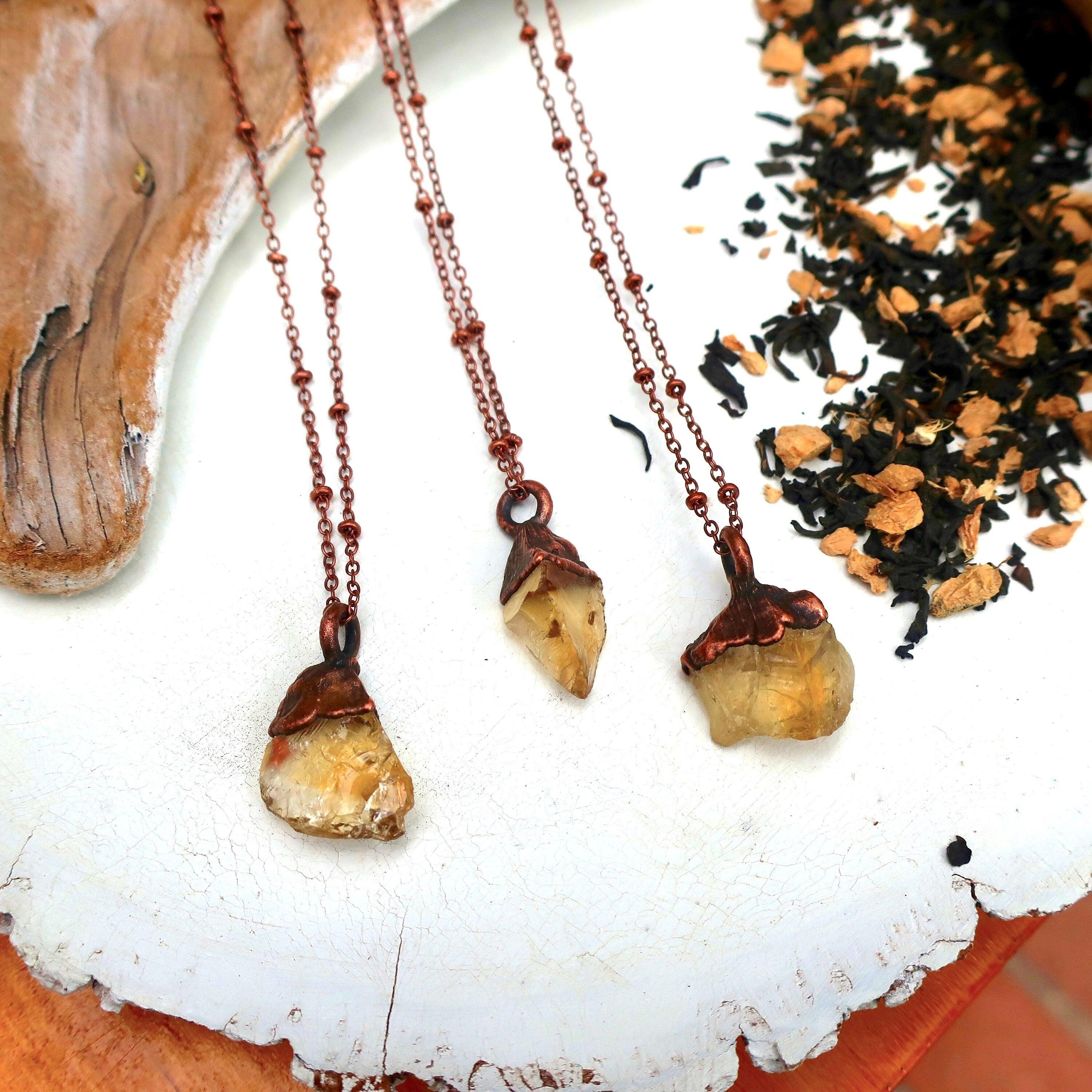 Copper Citrine Necklace - Abundance | Handmade by Blackbird & Sage