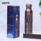 Pure Copper Water Bottle Antique Swirl Design Capacity 1000ML