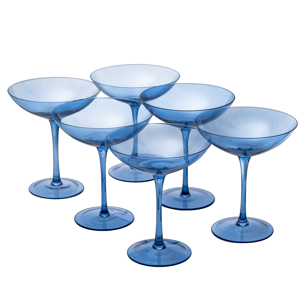 Cobalt Blue Champagne Coupe Set of 6