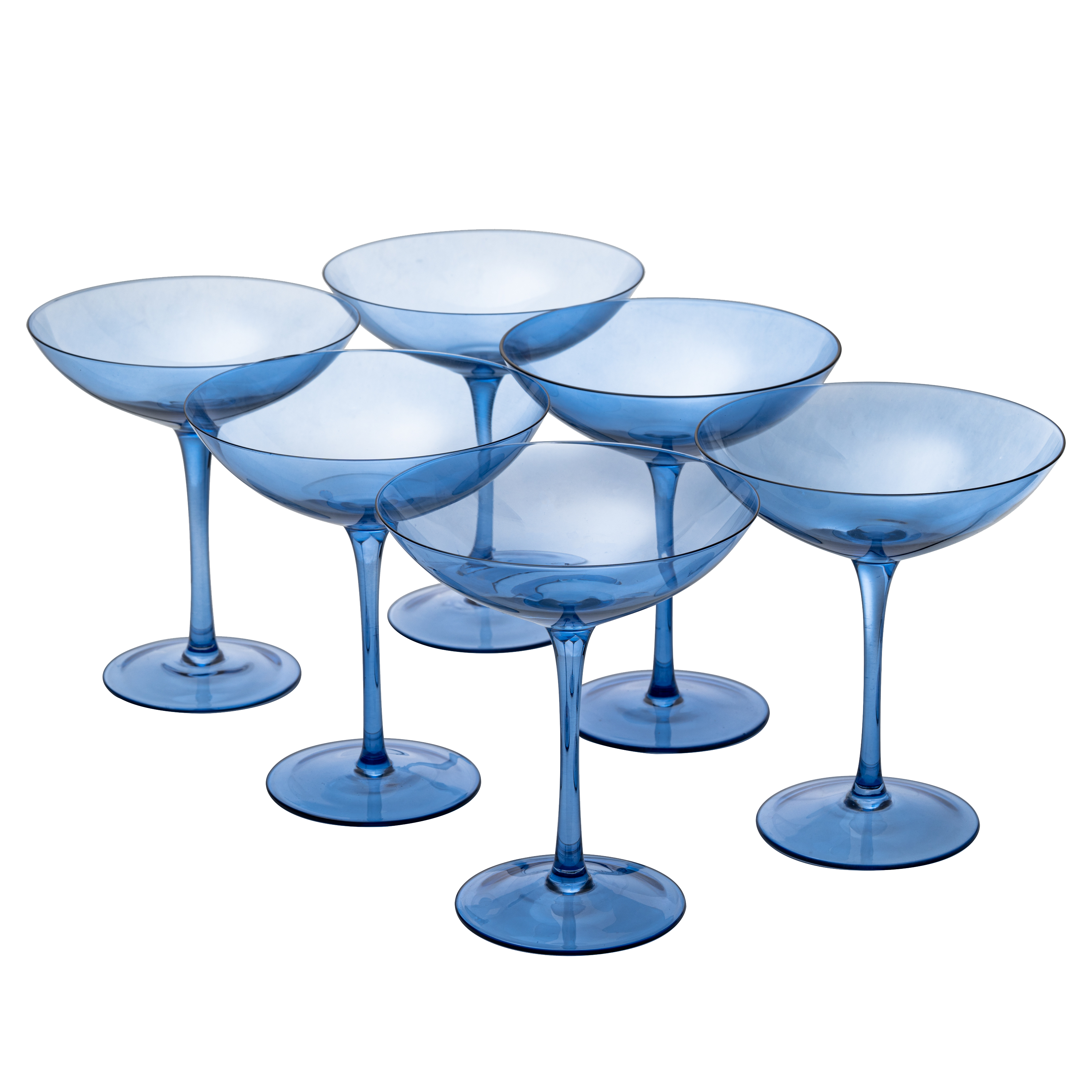 Cobalt Blue Champagne Coupe Set of 6